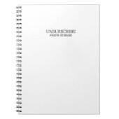 Unsubscribe From Stress Minimalist Typography  ノートブック (正面)