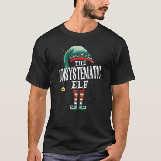 Unsystematic Elf Christmas Group Xmas Pajama Party Tシャツ (正面)