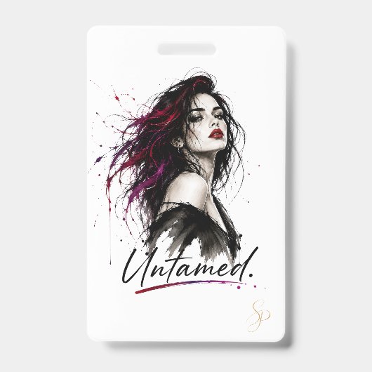 Untamed. 縦型ネームバッジ | デザイナーIDバッジ バッジ (正面)