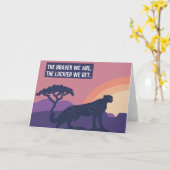 Untamed Cheetah Luckkierグリーティングカード カード (黄色い花)