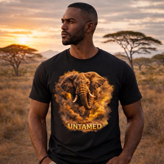 Untamed Elephant | African Wildlife Strength トライブレンドＴシャツ