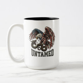 Untamed Patriotic Eagle vs Snake Biker T-Shirt USA ツートーンマグカップ