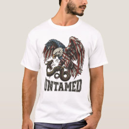 Untamed Patriotic Eagle vs Snake Biker T-Shirt USA Tシャツ