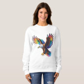 🦅✨ Untamed Spirit: The Rainbow Eagle of Freedom スウェットシャツ (正面フル)