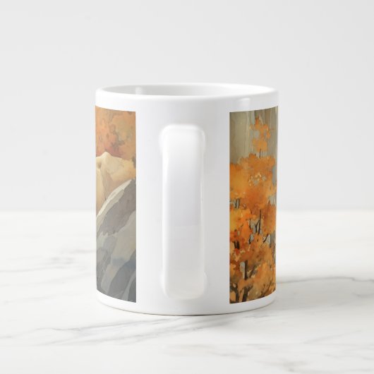 Untamed Splendoor：秋威厳のあるのエルク ジャンボコーヒーマグカップ (裏面)