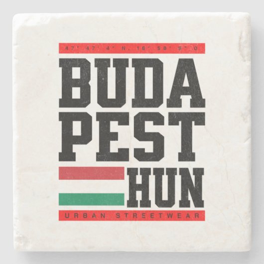 Untersetzer aus Marmor mit Koordinaten Retro-Style ストーンコースター (正面)