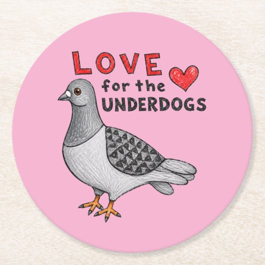 Untersetzer "Love for The Underdogs" ラウンドペーパーコースター (正面)