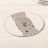 Untersetzer mit edlem Pferdemotiv ラウンドペーパーコースター (アングル)