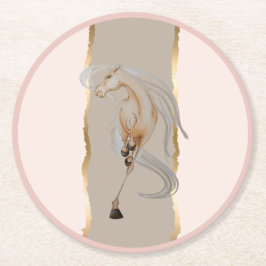 Untersetzer mit edlem Pferdemotiv ラウンドペーパーコースター
