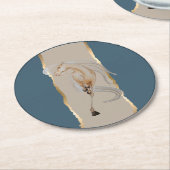 Untersetzer mit edlem Pferdemotiv ラウンドペーパーコースター (アングル)