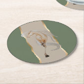 Untersetzer mit edlem Pferdemotiv ラウンドペーパーコースター (アングル)