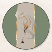 Untersetzer mit edlem Pferdemotiv ラウンドペーパーコースター (正面)