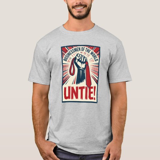 UNTIE! 反企業 オフィスユーモアデザイン Tシャツ (正面)
