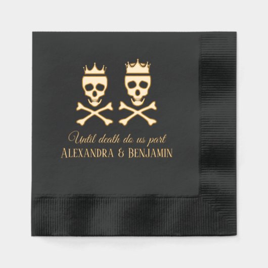 Until Death Do UsパートスカルXBones Crown Coule 箔ナプキン (正面)