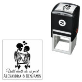"Until Death Do Us Part" Skeleton Couple Embracing セルフインキングスタンプ (インサイチュ)