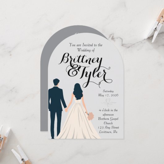 Until Forever-Brittney Wedding Invitation 招待状 (正面/裏面インサイチュ)