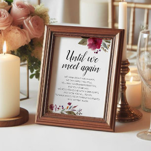 Until We Meet Again ワインレッドの花のウェディング ポスター