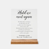 Until We Meet Again Memory Poem With Name アクリルサイン (正面)