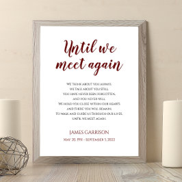 Until We Meet Again Red Celebration Of Life Poem ポスター