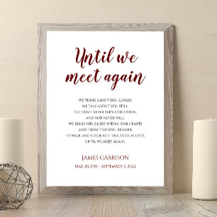 Until We Meet Again Red Celebration Of Life Poem ポスター
