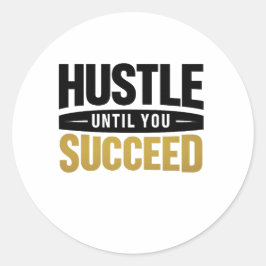 Until You Succeed – Minimal Gold Motivation Design ラウンドシール