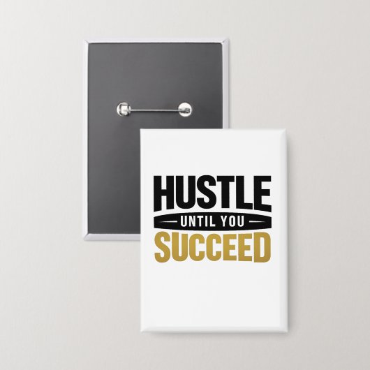 Until You Succeed – Minimal Gold Motivation Design 缶バッジ (正面/裏面)