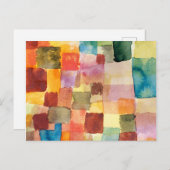 Untitled abstract watercolor squares - Paul Klee ポストカード (正面/裏面)