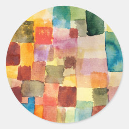 Untitled abstract watercolor squares - Paul Klee ラウンドシール