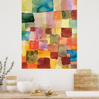 Untitled abstract watercolor squares - Paul Klee ポスター