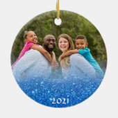 Unto Usエレガント聖なる書物、 経典ブルーグリッター2写真 セラミックオーナメント (裏面)