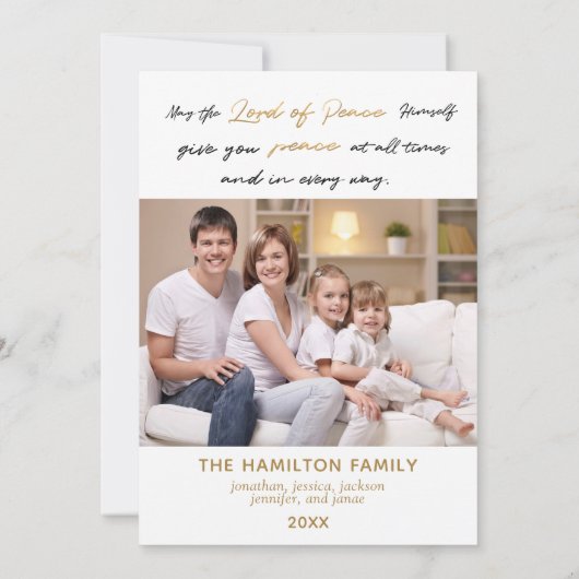 Unto Usエレガント A Child is 生まれ金ゴールド 招待状 (裏面)