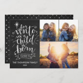 Unto Usクリスマスフォトカード3枚の写真 シーズンカード (正面/裏面)