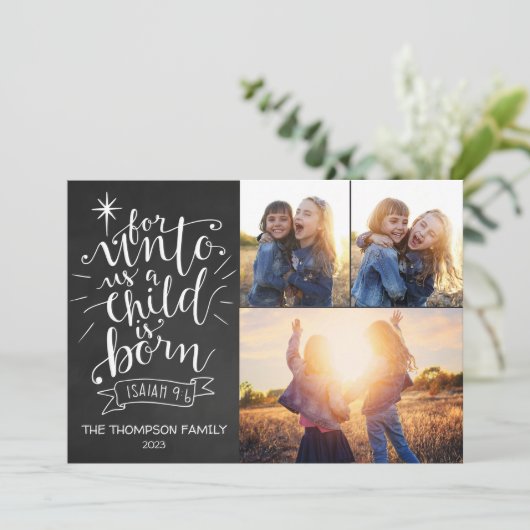 Unto Usクリスマスフォトカード3枚の写真 シーズンカード (スタンド正面)