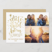 Unto Usクリスマスフォトカード3枚の写真 シーズンカード (正面/裏面)