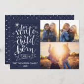 Unto Usクリスマスフォトカード3枚の写真 シーズンカード (正面/裏面)