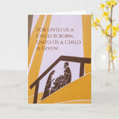 Unto Us子供の生まれスピリチュアルクリスマス カード (黄色い花)