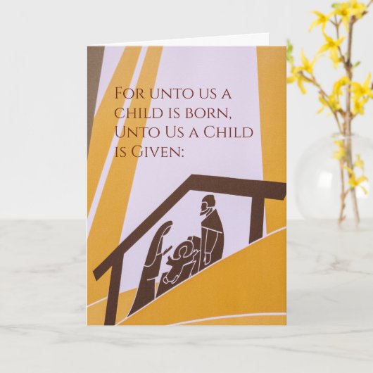 Unto Us子供の生まれスピリチュアルクリスマス カード (黄色い花)