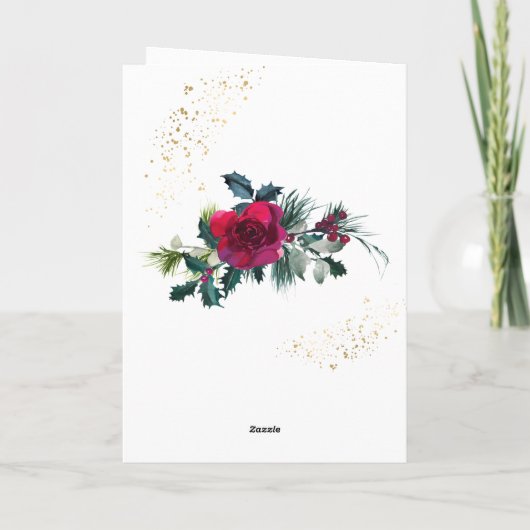 Unto Us子供はイザヤ生まれアの9:6クリスマスのバラ シーズンカード (裏面)