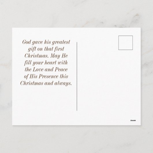 Unto Us子供はイザヤ生まれアの9:6クリスマスのバラ シーズンポストカード (裏面)