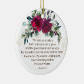 Unto Us子供はイザヤ生まれアの9:6クリスマスのバラ セラミックオーナメント (右)