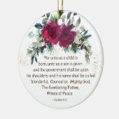 Unto Us子供はイザヤ生まれアの9:6クリスマスのバラ セラミックオーナメント (左)