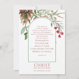 Unto Us子供は写真の生まれクリスマスである シーズンカード