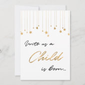 Unto Us子供は写真生まれ金ゴールドクリスマス シーズンカード (正面)