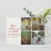 Unto Us宗教的なモダンクリスマスフォトカード 招待状 (スタンド正面)