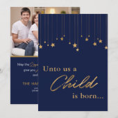 Unto Us A Child is 生まれ Photo 聖なる書物、 経典Blue シーズンカード (正面/裏面)