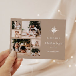 Unto Us a Child is 生まれ Photo Collage Christmas シーズンカード