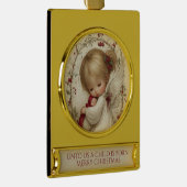 Unto Us a Child Is Born – Angelic Christmas ゴールドプレートバナーオーナメント (右)