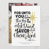 Unto Youのために生まれこのクリスマス写真 シーズンカード (正面/裏面)