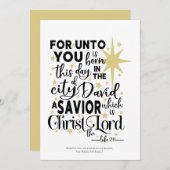 Unto Youは今生まれ日のクリスマス聖なる書物、 経典 シーズンカード (正面/裏面)