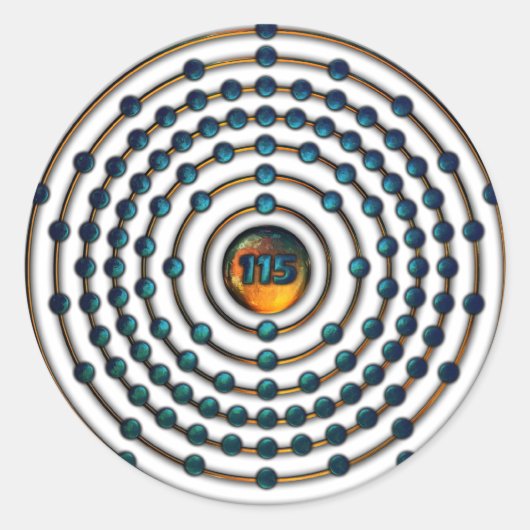 Ununpentiumの分子のTシャツ ラウンドシール (正面)